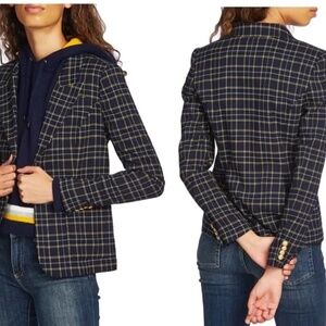 Court & Rowe Navy Plaid Blazer Tartan Blazer | Equestrian Vibes, Size 6